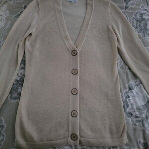Joseph A Light Weight Gold Rayon Blend Cardigan Size Small EUC